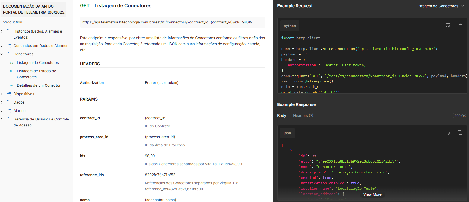 API REST para conexão com outras aplicações